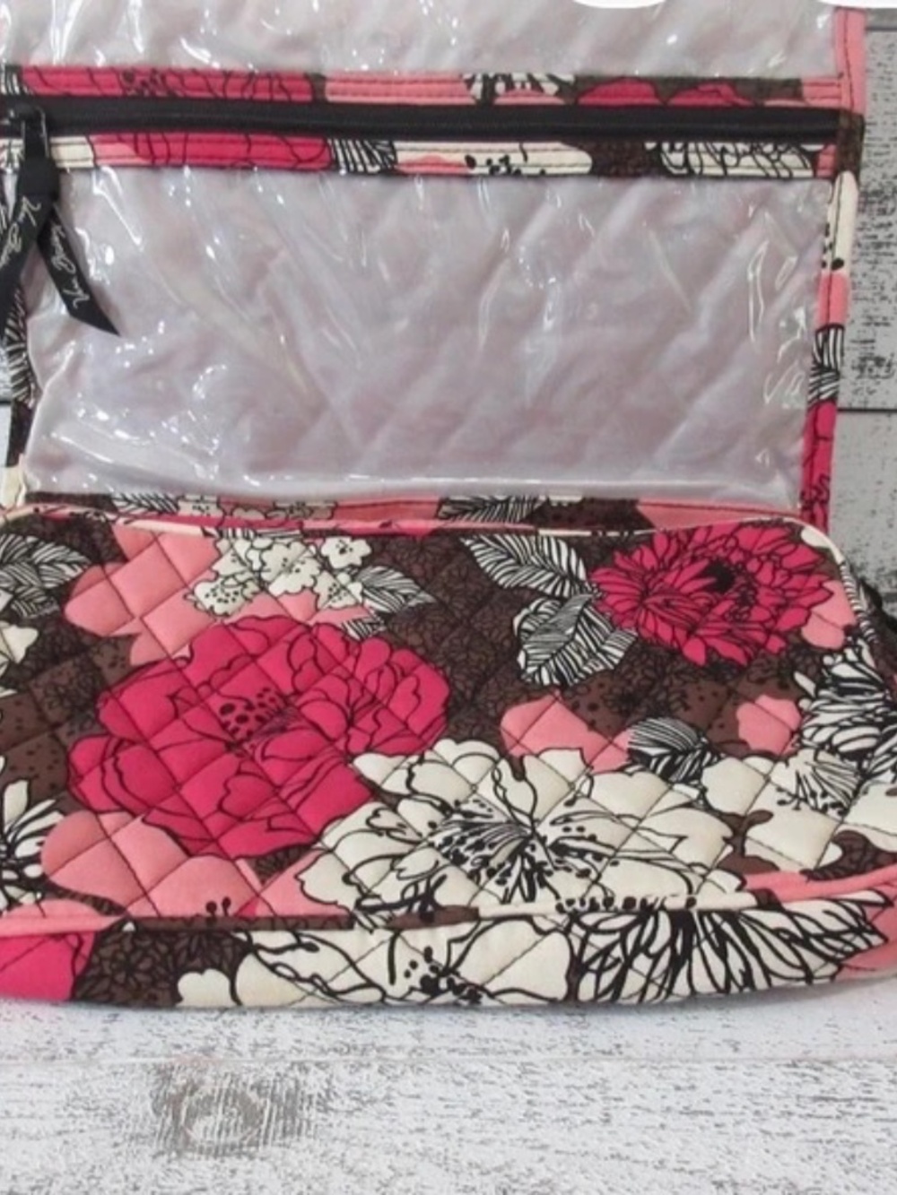 Rare Vera Bradley Mocha Rouge Floral Travel Organizer Bag – Four Compartments, G - Picture 5 of 7